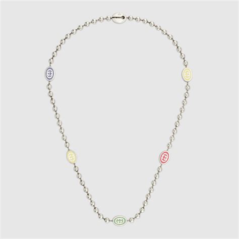 gucci interlocking chain necklace|gucci boule chain silver necklace.